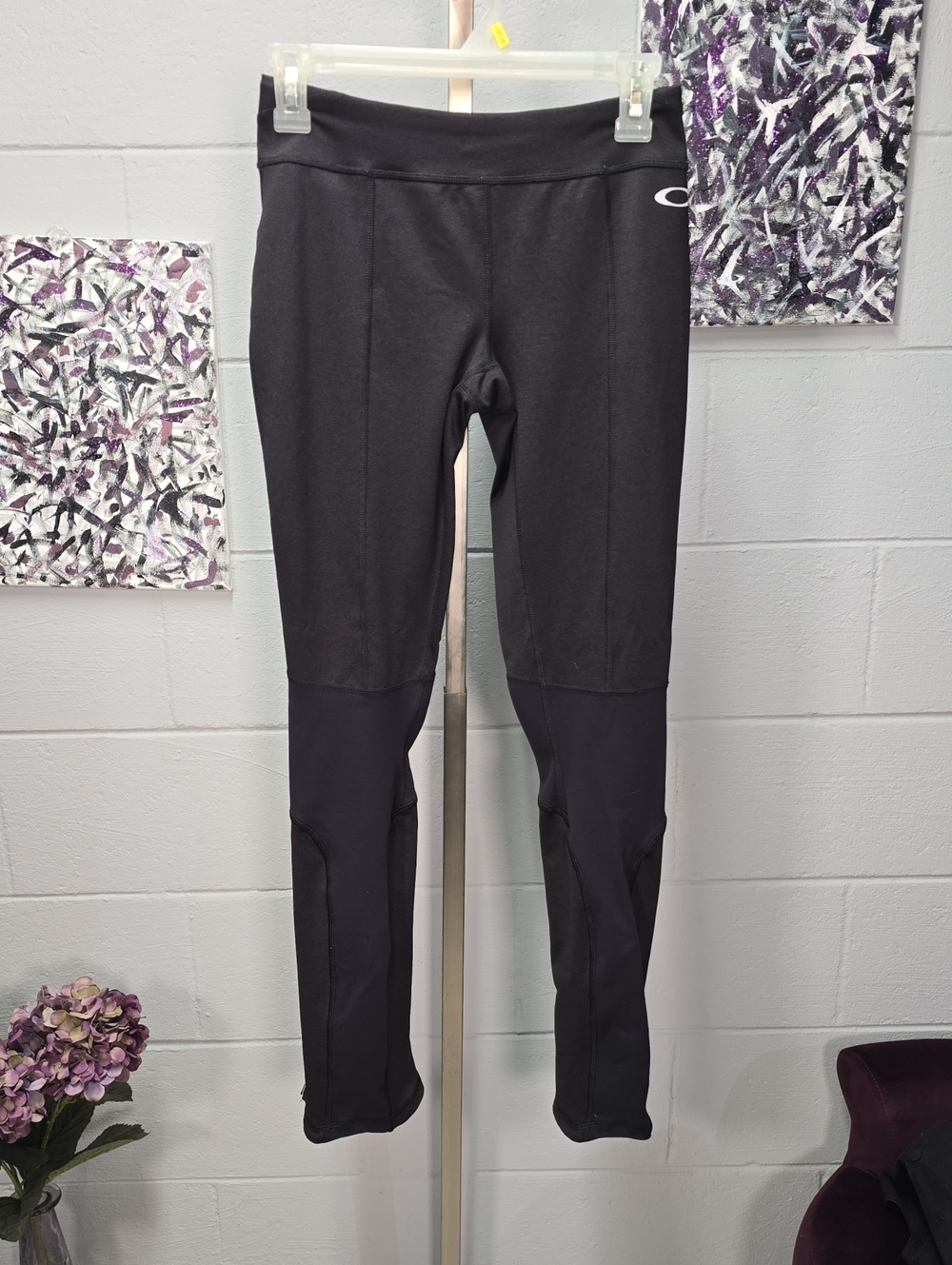 Oakley Black Athletic Tights with Subtle Logo